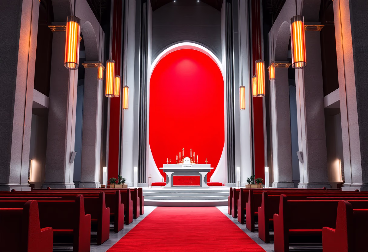image of decorated altar during service (for a church & cathedral)